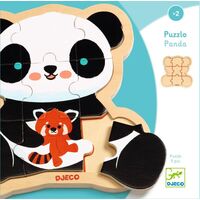 Djeco - Panda Wooden Puzzle 9pc