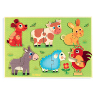 Djeco - Coucou Cow Wooden Puzzle 12pc