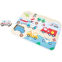 Hape - Emergency Vehicles Peg Puzzle 9pc