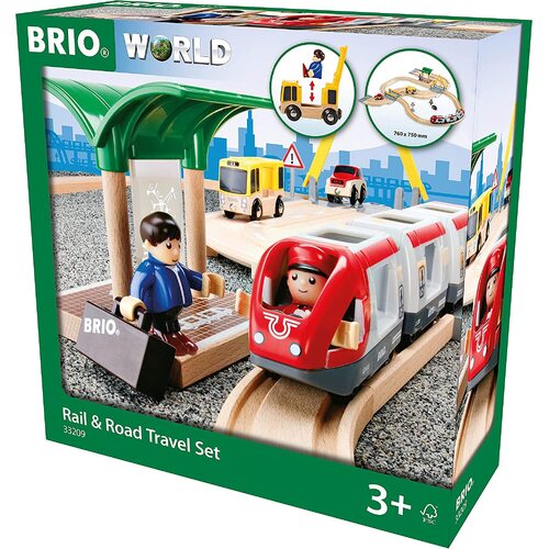 BRIO - Rail & Road Travel Set (33 pieces)