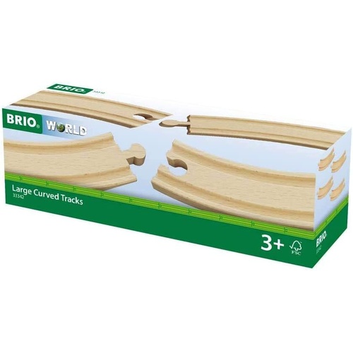 BRIO - Large Curved Tracks (4 pieces)