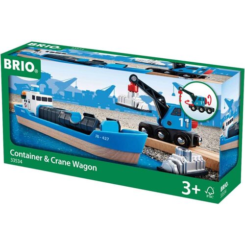 BRIO - Container Ship & Crane Wagon