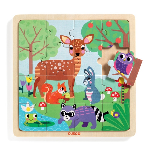 Djeco - Forest Wooden Puzzle 16pc