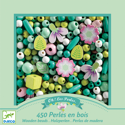 Djeco - Flowers and Foliage Wooden Beads