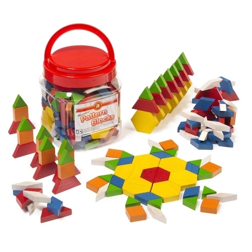 Learning Can Be Fun - Wooden Pattern Blocks (jar of 126)