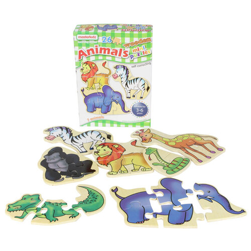 Masterkidz - Wooden Mini Puzzles - Animals