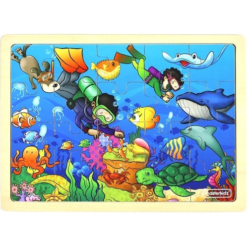 Masterkidz - Wooden Jigsaw Puzzle - Happy Diving 20pc