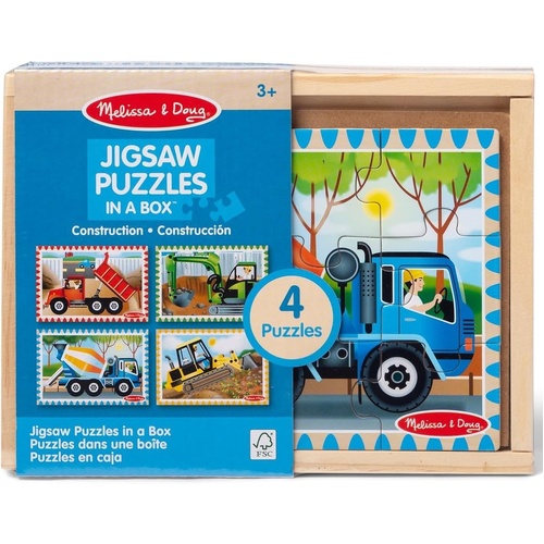 Melissa & Doug - Construction Vehicle Puzzles in a Box